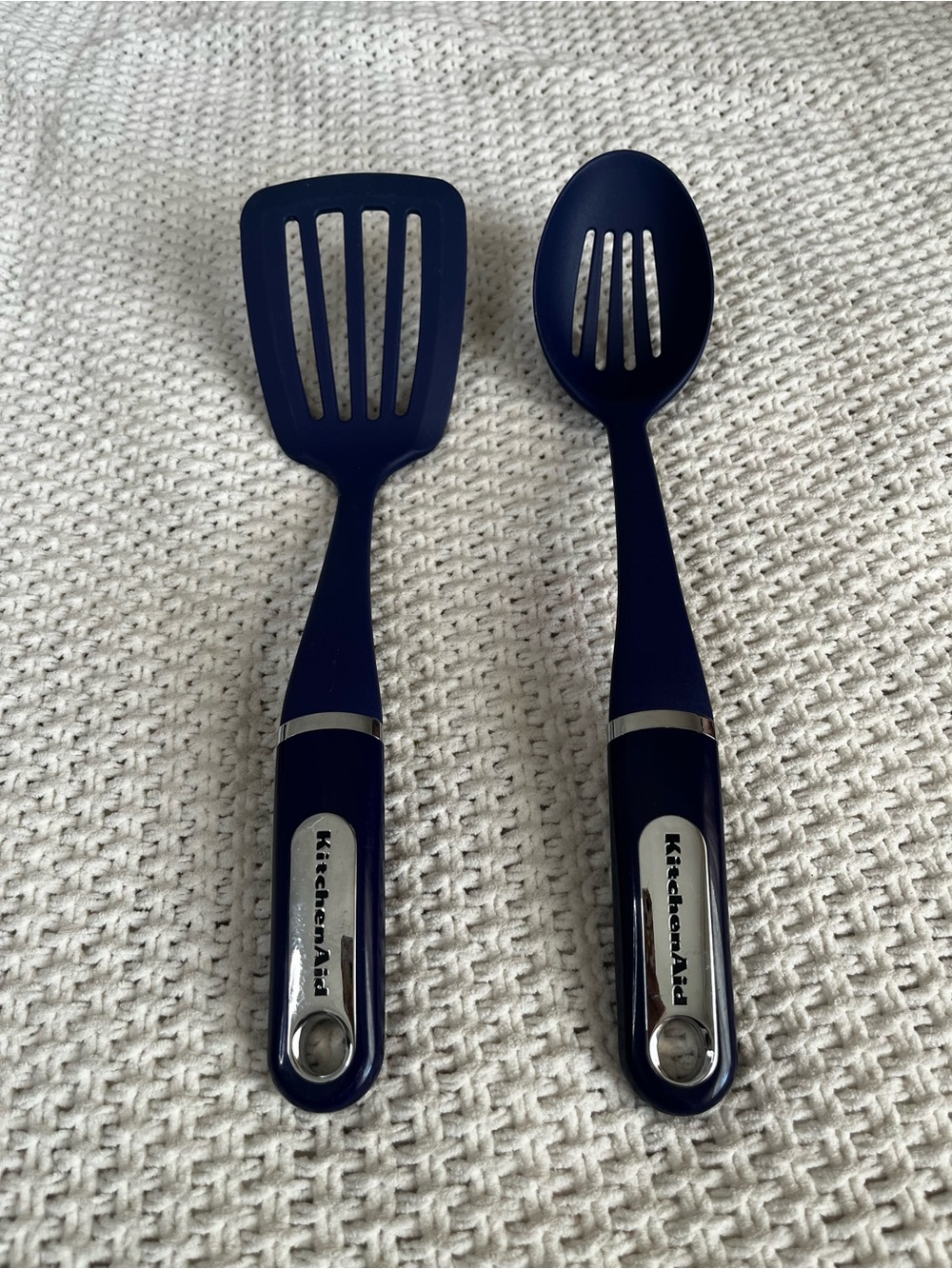 KitchenAid Deep Blue Slotted Turner and Slotted Spoon